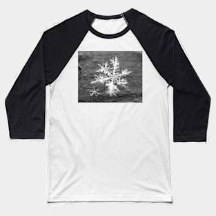 Snowflake abstract winter crystal macro six sided Family Baseball T-Shirt